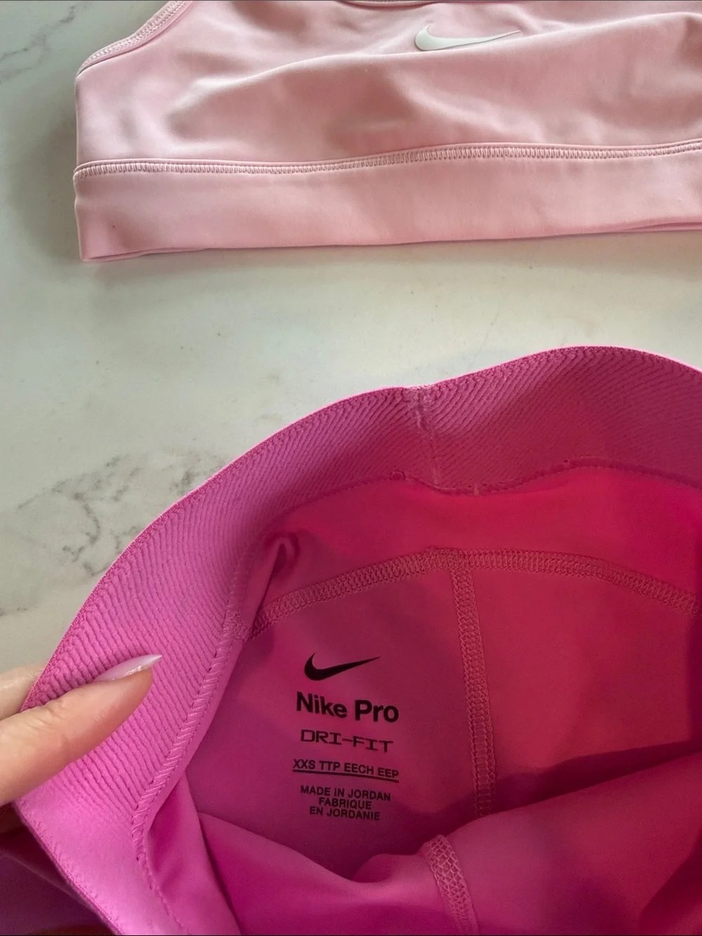 Girls Nike Pink Sports Bra & Pro Shorts Set